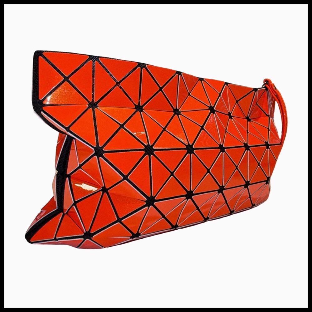 Bao Bao Issey Miyake Style Geometric Prism Orange Wristlet Crossbody Origami Bag - Picture 9 of 11